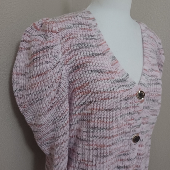 NWT Marc New York Button Up Puff Sleeve Sweater Size Medium - Picture 7 of 13